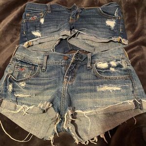 two hollister size 25 jean shorts!